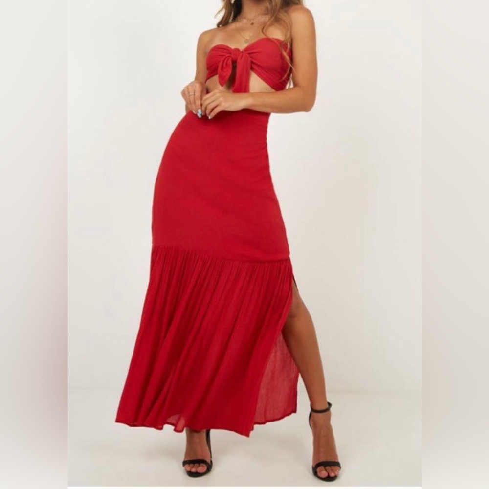 2 piece showpo skirt and tube top matching set size us 4 or small